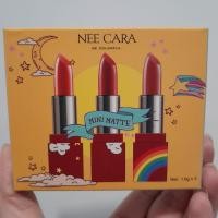 ราคา เซ็ตลิปสติก 3แท่งพร้อมกล่อง MINI MATTE LIPSTICK NEE CARA รุ่นยูนิคอน เฉดสวย (21352648356)