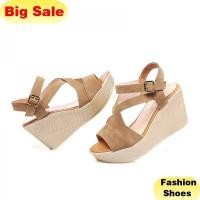 ราคา Fashion Wedge Sandals Shoes For Women Kasut Perempuan (13557162682)