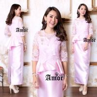 ราคา ชุดออกงาน Set เสื้อลูกไม้ กระโปรงผ้าไหม ชุดแม่เจ้าสาว ชุดแม่เจ้าบ่าว ชุดไปวัด ชุดทำบุญ ชุดไทยประยุกต์ ชุดไปงาน ชุดไทย งานป้าย Amor 501 (16481881176)