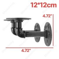 ราคา Condor Pipe Shelf Brackets 2pcs Iron Pipe Brackets Industrial Pipe Shelving Brackets for Custom Floating Shelves DIY Black Shelf Brackets (20765885930)