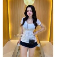 ราคา เสื้อยืดนมโต คอเหลี่ยมรัดรูป (14411689789)