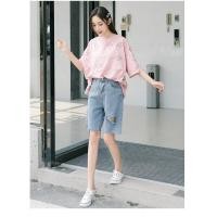 ราคา Ladateens shop 2041 กางเกงยีนส์ขาสั้น เอวสูง แต่งขาด ปลายรุ่ย (8428180527)