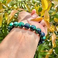 ราคา ar mch105 สร้อยข้อมือหินแท้ 10 5 มิล Azurite Malachite อซูไรต์ มาลาไคท์ หิน 2 ชนิดที่เกิดร่วมกันหาได้ยาก ar mch105 (21021698863)