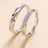 ราคา เกาหลีหรูหรา Zircon คู่แหวนผู้ชาย Silver Plated Love Forever หัวใจปรับแหวนปรับขนาดได้ครบรอบเครื่องประดับ (21357395612)