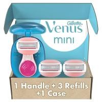 ราคา Original Gillette Venus Mini ComfortGlide White Tea Razors For Women Includes 1 Venus Razor Mini Handle 3 Razor Blade Refills 1 Travel Case (17892729314)