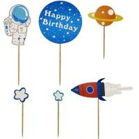 ราคา CUTE DIY วันเกิด เด็ก เด็ก นักบินอวกาศ ธีมยานอวกาศ นอกโลก ดาวเคราะห์ ธงเค้ก ท็อปเปอร์คัพเค้ก ตกแต่งเค้ก อุปกรณ์ปาร์ตี้ (21063882477)