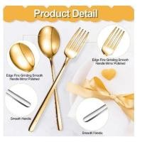 ราคา ช้อน ส้อม คู่ สีทองเกาหลี (20838807382)