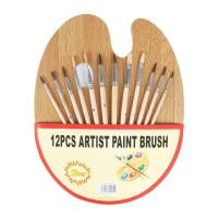 ราคา Rex TT 12Pcs Watercolor Gouache Painting Brushes Wooden animal Hair Pens Art Supplies Oil painting brushes 12 artist log brushes set bristles horse hair acrylic gouache hand painted paint pen set (213