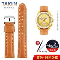 ราคา 7 color For Omega SWATCH Joint Moon 20mm Watch Strap cowhide watchband folding clasp Wrist band Bracelet Women Men Quick release (16945223911)