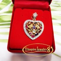 ราคา INSPIRE JEWELRY จี้เพชร พลอยสวยงาม นพเก้า มรกต ทับทิม ปราณีต จี้พลอยนพเก้าล้อมเพชรขนาดกลาง จี้ทับทิมขนาดเล็ก ขนาดกลาง (11208489)