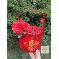 ราคา ปิ่นโต ปิ่นโตชะลอม ไม้ไผ่ ที่ใส่อาหาร ทรงกลม สีแดง ขนาด 8x6 นิ้ว ตรุษจีน ตะกร้าส้ม ใส่ส้มได้ 8 ลูก กระเช้าส้ม (21389699495)