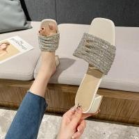 ราคา รองเท้าแตะส้นสูงแฟชั่นผู้หญิงรองเท้าใส่ออกงาน รองเท้าส้นสูง ประดับเพชรสวยหรู มี 2 สี พร้อมส่ง (20452164217)