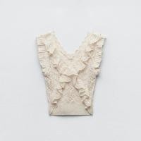 ราคา ZARA เสื้อลูกไม้ถักแขนกุดมีระบายสไตล์หวานสำหรับผู้หญิง4331029ฤดูร้อนใหม่ (20435788747)