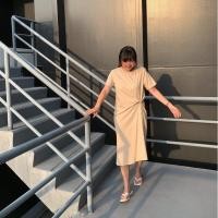 ราคา X DRESS I เดรสแขนสั้นไขว้หน้า เดรสไขว้หน้า เดรสสไตล์มินิมอล (19457234589)