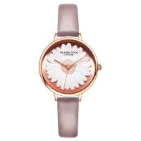 ราคา VICTORIA HYDE London กันน้ำสแตนเลสสายเหล็กตาข่ายรองเท้าหนังแท้สตรีนาฬิกาควอทซ์วงกลมญี่ปุ่นเคลื่อนไหวต้นฉบับ3D เดซี่รับประกัน2ปี (20669093074)