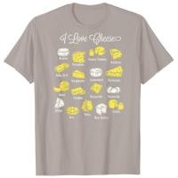 ราคา I Love Cheese เสื้อยืด Feta Cheddar Parmesan Gouda Brie Dairy Lover (20238961746)