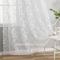 ราคา ลูกไม้สีขาวผ้าม่านโปร่งสำหรับห้องนั่งเล่น Langsir 2 3แผงผ้าม่านวันหน้าต่างสำหรับประตูบานเลื่อน Grommet Hook Drapes Sperate ผ้าม่านตกแต่งบ้าน (16520063215)