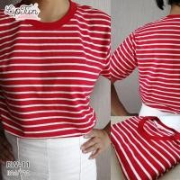 ราคา Liptun T Shirt เสื้อยืดลายทาง เสื้อยืดลายขวาง Striped T shirt Fashions ผ้านิ่ม สบาย เนื้อผ้า Cotton 100 ลายสีแดง ขาว RW 11 (19999435301)