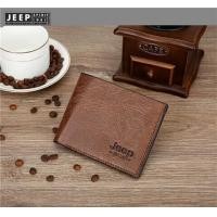 ราคา JEEP SPIRIT 1941 ESTD กระเป๋าสตางค์ผู้ชายกระเป๋าใส่บัตรเครดิตสองพับหนังแบบบางพับสองทบคลัทช์ (12822189675)