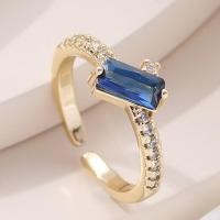 ราคา COD Cross border new copper plated 18K gold geometric open ring womens fully inlaid zircon fashion hip hop non fading (18120503673)