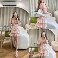 ราคา Sun dress มินิเดรสระบายขนมชั้น ลายดอก (18481900254)
