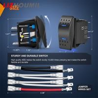 ราคา LIZHOUMIL Waterproof Rocker Switch 7 Pin DPDT Toggle On off on 15a24v Double Light With Jumper Wires Modification Parts For Car Rv Yacht Boat (20758085058)