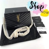 ราคา สอบถามก่อนกดซื้อ แท้ New YSL woc 9 Black Silver Gold Hardware หนังเเท้ อุปกรณ์ การ์ด ถุงผ้า กล่อง (18568240242)