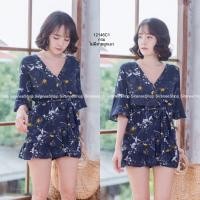 ราคา TW12146 จั้มสูทคอวีลายดอกเดซี่ (1741334727)