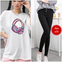 ราคา Trendique Set2ชิ้น เสื้อยืดหญิง กางเกงสกินนี่แฟชั่นขายาวสีดำ เป็นเอวยางยืด แต่งด้วยกระดุมทรงสวยมาก สีดำ สีชมพู สีขาว (21375614395)