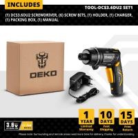 ราคา DEKO DCS3 6DU2 Cordless Electric Screwdriver Household Rechargeable battery Screwdriver with Twistable Handle with LED Torch (11800353584)