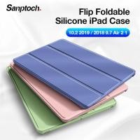 ราคา Sanptoch เคส iPad Air 2 AIR 1 10 2 2019 Pro 11 2020 AIR 3 10 5 เคสซิลิโคนอ่อนนุ่มฝาหลังเคสหนัง PU สำหรับเคสรุ่นที่ 6 สำหรับ iPad 9 7 2017 2018 (2311064490)