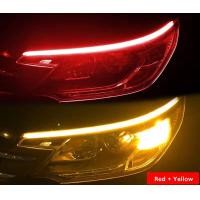 ราคา แถบไฟสำหรับรถยนต์ Drl 2ชิ้นสำหรับไฟแอลอีดีสายยาวกลางวัน Lampu Jalan ยืดหยุ่นได้แถบสัญญาณไฟเลี้ยวไฟติดหน้ารถไหลอุปกรณ์เสริมรถยนต์12V อุปกรณ์เสริมแถบไฟหน้ารถ (17663858415)