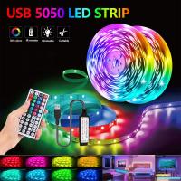 ราคา 5050RGB ควบคุมระยะไกล5v44 USB 1 30เมตรแรงดันต่ำแบบยืดหยุ่นไฟ LED ริ้วสายไฟห้องนั่งเล่นไฟตกแต่งบรรยากาศ (21358630918)