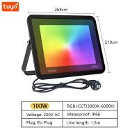 ราคา MARPOU LED 220V Tuya อัจฉริยะไฟสปอร์ตไลท์ RGB กลางแจ้ง30W 50W 100W แสงปรับได้ควบคุมเสียง floodlight (21170150625)
