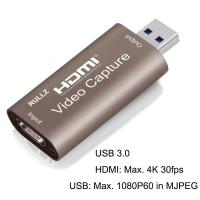 ราคา 4K 60hz Loop Out HDMI To USB 3 0 2 0 Video Capture Card 1080P 60fps Video Recorder Grabber for PS4 Switch OBS Live Streaming Box (11192968053)
