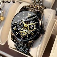 ราคา New Swiss imported fully automatic mechanical watch luminous waterproof advanced engraving process fine steel belt mens watch (20991978408)