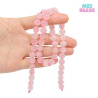 ราคา หินโรสควอตซ์ หินแท้ สีธรรมชาติ ขนาด 8 มิล เส้นยาว แถมฟรี ลวดตัวนำ ไหมร้อยหิน หินแห่งความรัก Rose Quartz (7614806423)