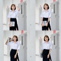 ราคา เสื้อเชิ้ตนักศึกษา แขนสั้น ผ้าไมโคร ผ้านิ่มขาวนวล ขาวโอโม่ เสื้อนักศึกษาหญิง (18666653600)