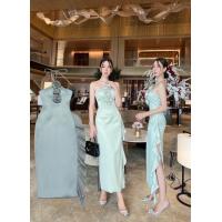 ราคา ชุด้ดรสออกงานสีเขียว (21392266550)