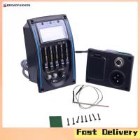 ราคา Broadfashion 5 Band EQ Equalizer System Acoustic Guitar Preamp Piezo Pickup LCD Screen Tuner (20612343721)