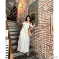 ราคา Off shoulder one shoulder suspender dress for women autumn new Korean style loose design flesh covering A line long skirt chic (21010684464)
