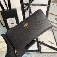 ราคา GUCCI GG กระเป๋าสตางค์ ANIMALIER LEATHER ZIP AROUND WALLET (21228142559)