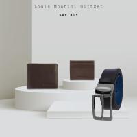 ราคา Giftset Louis Montini ชุดกิฟท์เซต กระเป๋าหนังแท้ เข็มขัดหนังแท้ เหมาะสำหรับของขวัญ กระเป๋าผู้ชาย VTLM (18283455537)