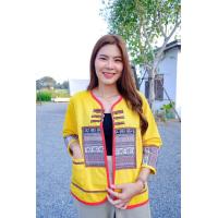 ราคา เสื้อคลุมผ้าฝ้ายแขนยาวสีแดง เสื้อคลุมสีเหลือง เสื้อผ้าไทยสีกรม ผ้าฝ้าย ผ้าพื้นเมือง (15935070787)