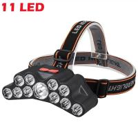 ราคา ไฟฉายคาดศีรษะ LED 5 11ดวง ไฟฉายคาดศีรษะไฟ USB ชาร์จได้ในตัวแบตเตอรี่18650ไฟฉายตกปลาโคมไฟกลางแจ้ง (21341575643)