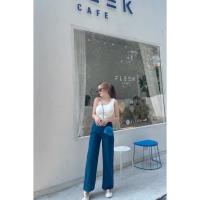 ราคา กางเกงขากระบอกผ้าลินินเอวสูงนางแบบใส่งานจริงขายดีสุดๆ (19467482928)