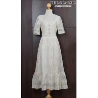 ราคา M 2XL The classic เดรสยาวปักไหมดิ้นทอง ใช้ผ้าเนื้อดีปักลวดลายด้วยไหมดิ้นทอง สีฟ้า สีครีม สีชมพู สีขาว (19485202158)