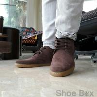ราคา PBshoe รองเท้าบูทชาย รองเท้าบูทหนังหุ้มข้อ PB702 D Brown (13830227)
