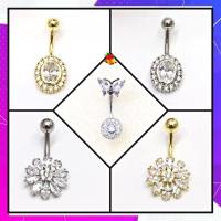 ราคา จิวสะดือ จิวใส่สะดือ เครื่องประดับร่างกาย สีเงิน ประดับด้วยคริสตัลแท้ ขนาดก้าน 1 6 ก้านยาว 8 มิล มาตรฐาน สินค้าเกรดพรีเมี่ยม (18890975110)