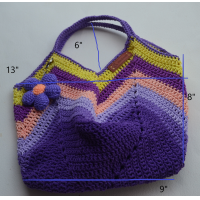 ราคา กระเป๋าถักโครเชต์ ทรงถุงแกงยอดฮิต Granny Square Bag แบบคล้องแขน ถักจากเชือกฟอก สำหรับใส่กระเป๋าสตางค์ โทรศัพท์มือถือ กุญแจรถฯ ขนาดประมาณ 12 x 8 (21035959564)